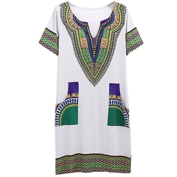 Bohemian V-Neck Tunic with Front Pockets - Picture 6 of 7